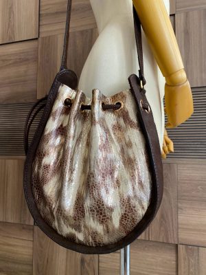 Brown Round, Genuine Leather, Handmade Shoulder Bag3