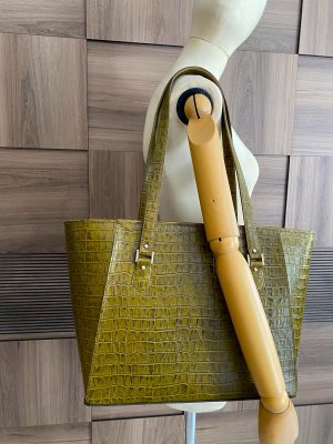 Crocan Leather Green, Handmade, Genuine Leather Shoulder Bag2