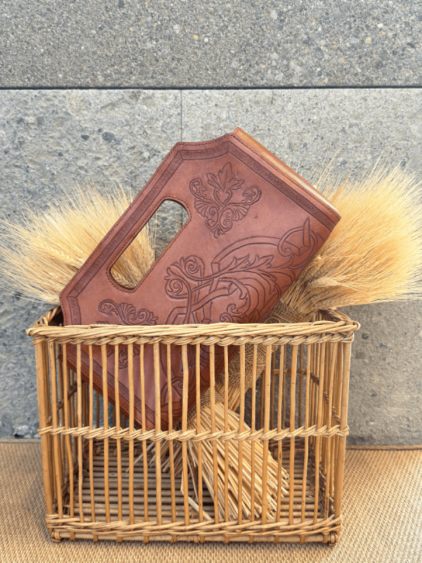 Hand Hammered Genuine Leather Bag – Handmade Artisan Shoulder Handbag