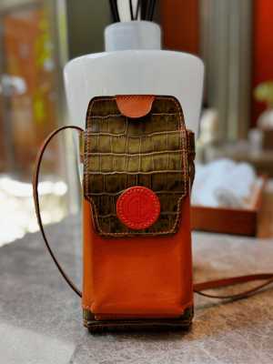 Mini Pouch Leather Crossbody Phone Bag, Handcrafted