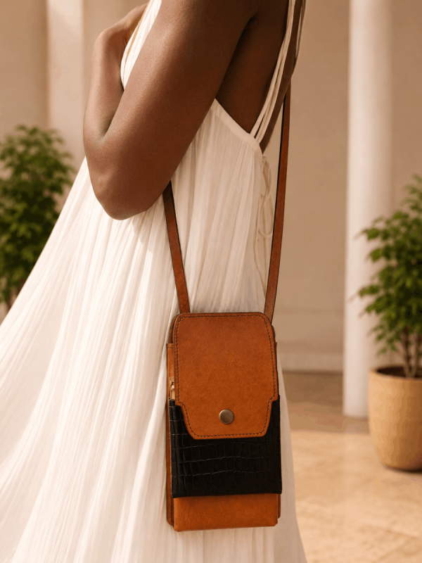Mini Genuine Leather Crossbody Phone Bag – Handmade Everyday Pouch