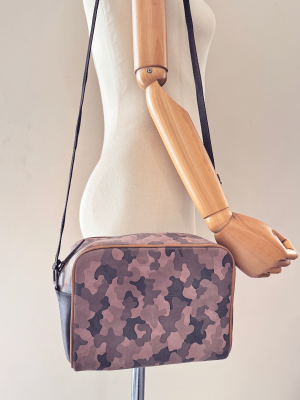 Brown Genuine Leather Handmade Camouflage Shoulder Bag