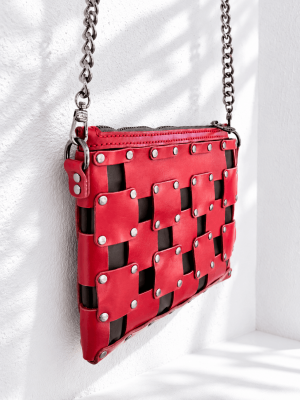 Red handmade genuine leather shoulder bag for women elegant handbag