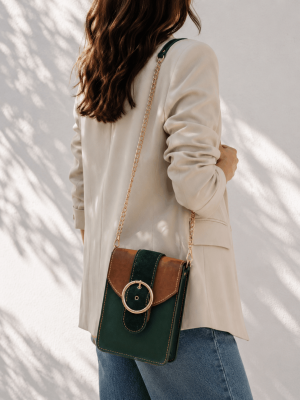 Green Genuine Leather Shoulder Bag for Women Worn Crossbody – Handmade Vintage Leather Handbag